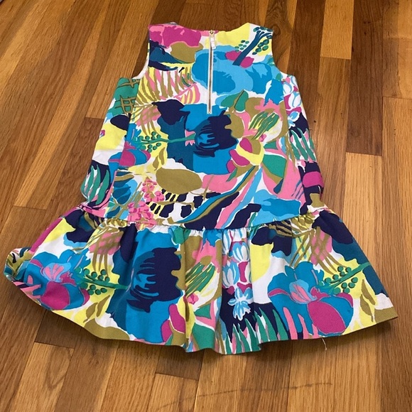 Crewcuts Girls Blue and Pink Tropical Printed Dress Size 6 - Picture 7 of 8